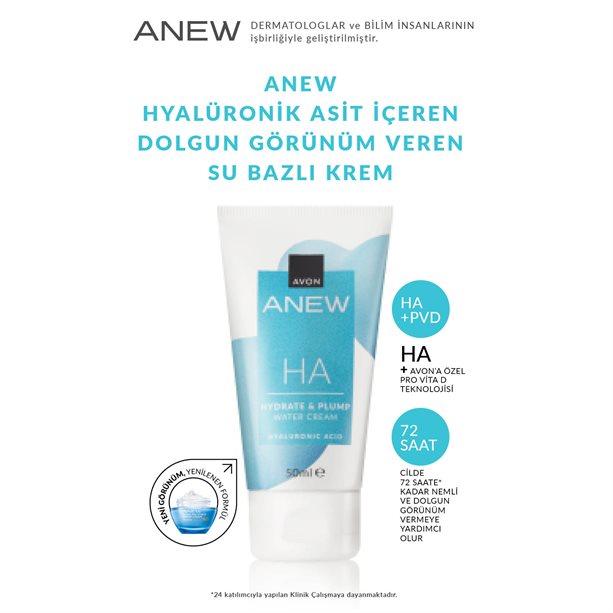 Anew Hyalüronik Asit İçeren Dolgun Görünüm Veren Su Bazlı Krem 50ml