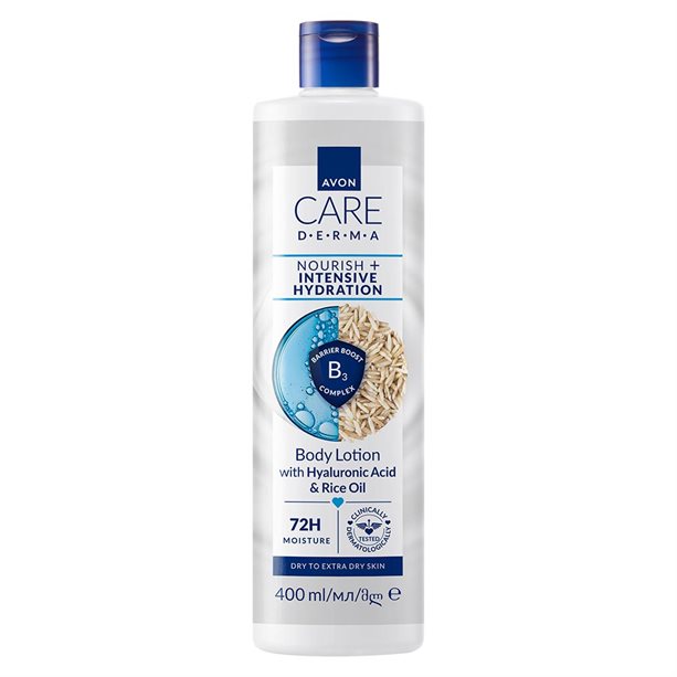 Avon Care Derma Besleyici + Yoğun Nemlendirici Hyalüronik Asit ve Pirinç Yağı İçeren Vücut Losyonu 400ml