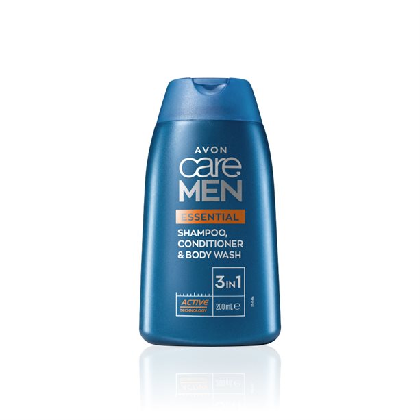 Avon Care Men Essential 3'ü 1 Arada Şampuan, Saç Kremi ve Vücut Şampuanı 200ml