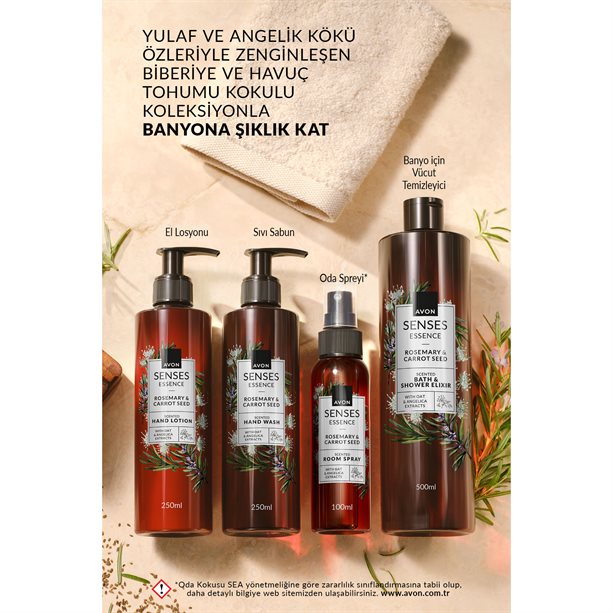 Senses Essence Biberiye ve Havuç Tohumu Kokulu Oda Spreyi