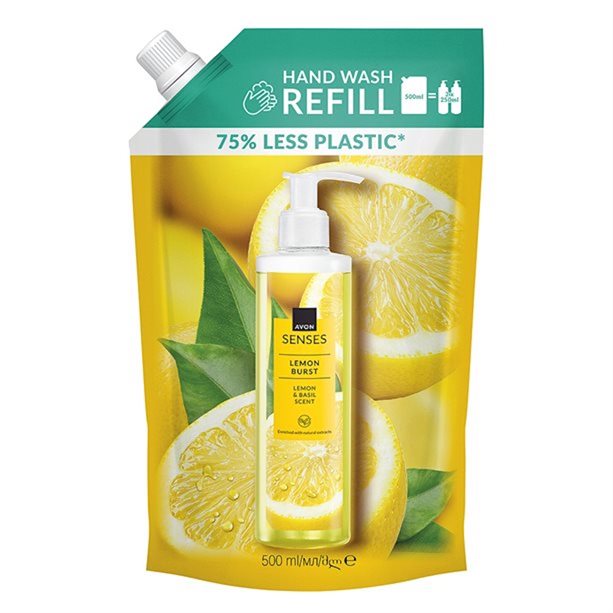 Senses Limon ve Fesleğen Kokulu Sıvı Sabun - Yedek Dolum Paketi 500ml
