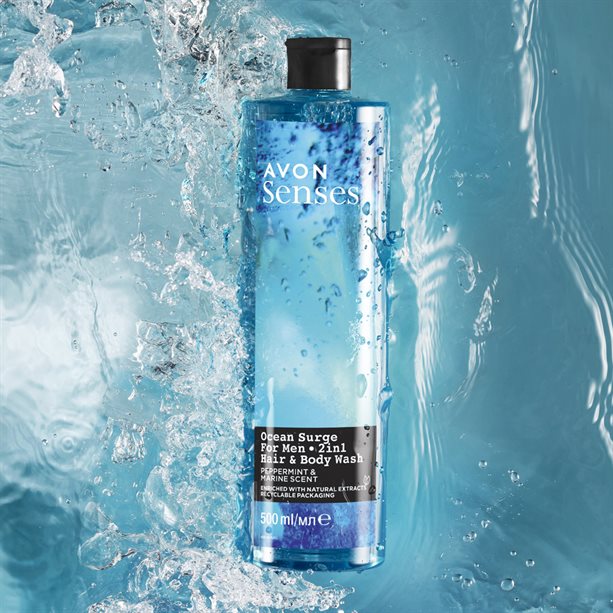 Senses Ocean Surge Erkekler İçin 2'si 1 Arada Saç ve Vücut Şampuanı 500ml